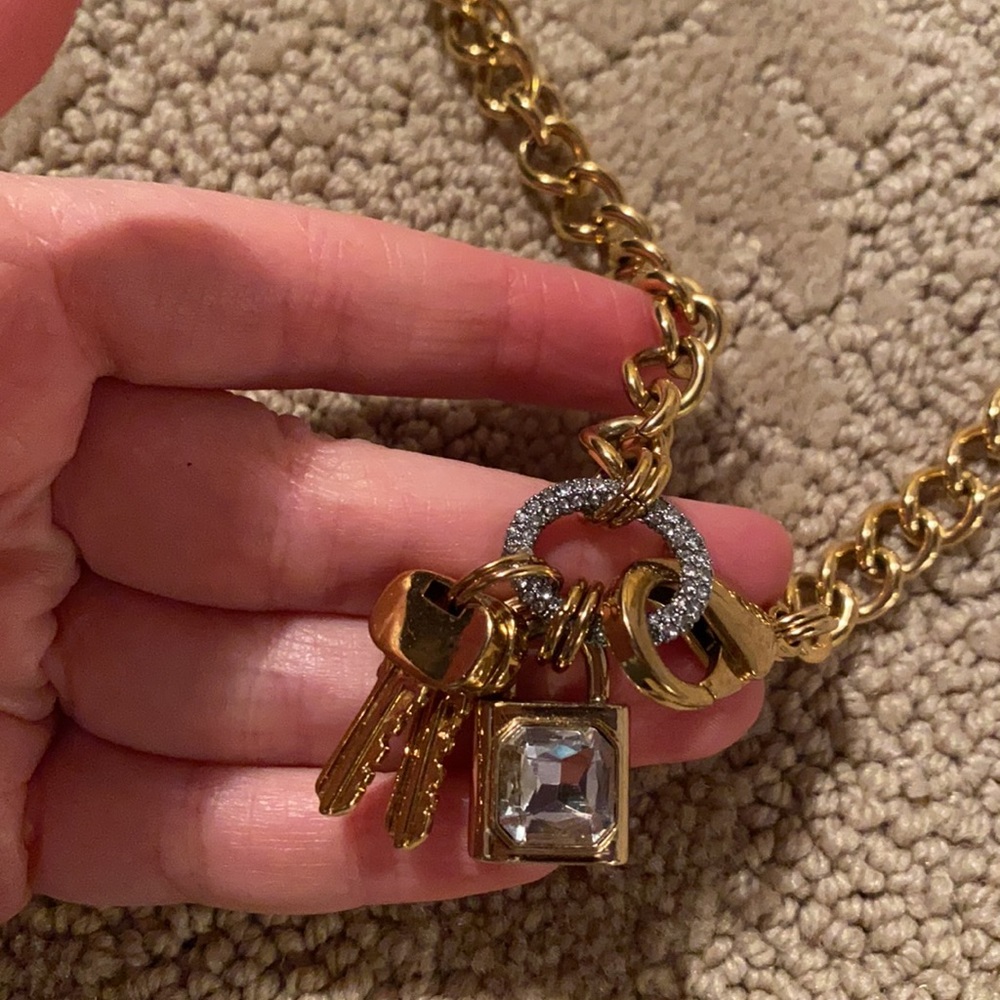 Juicy couture lock and key chain link necklace